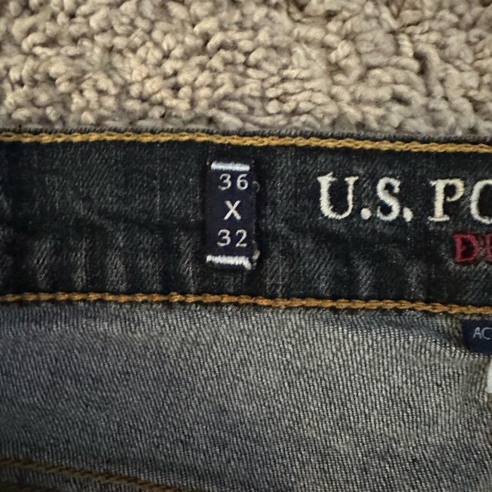 Polo Jeans Mens 36 x 32 Navy Blue Active Stretch Straight Preppy Denim - Picture 5 of 16